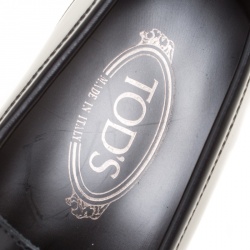 مملوكة مسبقًا Tod's Black Glazed Leather Loafers Size 45