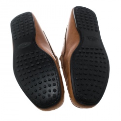 Pre Owned Tod's Tan Leather City Gommino Penny Loafers Size 42.5