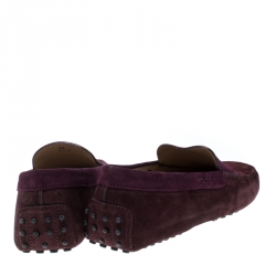 Pre Owned Tod's Purple Suede Penny Loafers Size 44.5