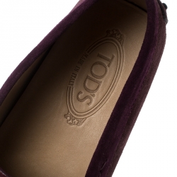 Pre Owned Tod's Purple Suede Penny Loafers Size 44.5