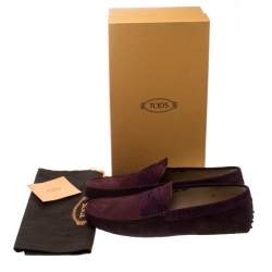 Pre Owned Tod's Purple Suede Penny Loafers Size 44.5