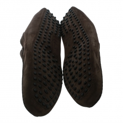 مملوكة مسبقًا Tod's Brown Suede Braided Bit Loafers Size 47