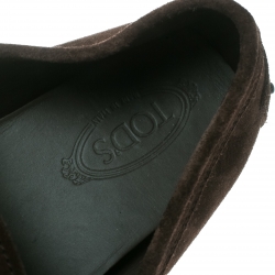 مملوكة مسبقًا Tod's Brown Suede Braided Bit Loafers Size 47