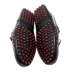 Pre Owned Tod's For Ferrari Black Leather Bow Loafers Size 42