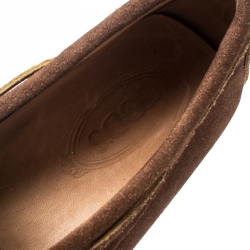 Pre Owned Tod's Two Tone Suede Bow Detail Driving Loafers Size 43
