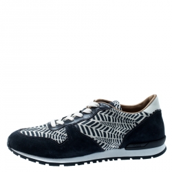 Tod's Two Tone Printed Leather and Suede Sneakers Size 43
