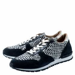 Tod's Two Tone Printed Leather and Suede Sneakers Size 43