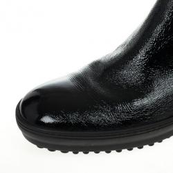 مملوكة مسبقًا Tod's Black Patent Knee Length Boots Size 38.5