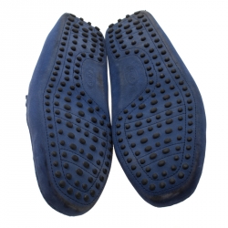 Pre Owned Tod's Blue Suede Moccasins Size 44