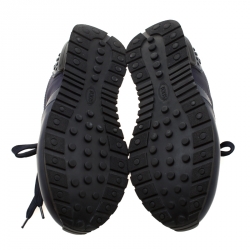 Pre Owned حذاء رياضي تودز أربطة قماش/ جلد أزرق مقاس 41