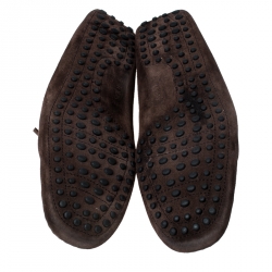 مملوكة مسبقًا Tod's Brown Suede Bow Slip On Loafers Size 42