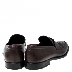 مملوكة مسبقًا حذاء لوفرز تودز بيني جلد بني مقاس 44.5