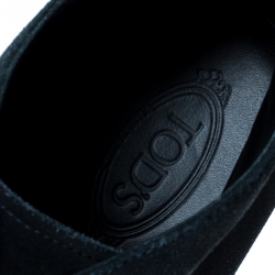 Pre Owned Tod's Dark Blue Suede Lace Up Desert Boots Size 44.5