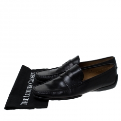 Pre Owned Tod’s Black Leather Penny Loafers Size 43