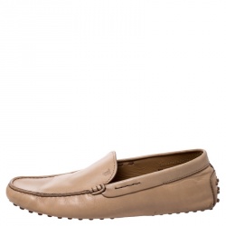 مملوكة مسبقًا Tod's Beige Leather Gommino Loafers Size 42.5