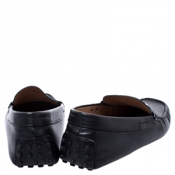 Pre Owned Tod's Black Leather Gommino Loafers Size 43