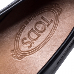 Pre Owned Tod's Black Leather Gommino Loafers Size 43