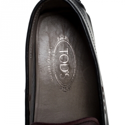 Pre Owned حذاء لوفرز تودز بيني جلد ثنائي اللون مقاس 41