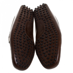 مملوكة مسبقًا حذاء لوفرز تودز سليب أون جلد بني مقاس 41.5