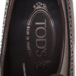 مملوكة مسبقًا حذاء ديربي تودز رباط علوي جلد بروغي بني مقاس 41.5