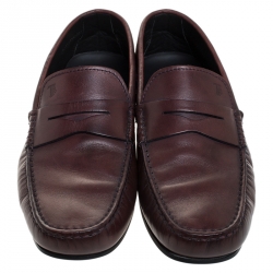 مملوكة مسبقًا حذاء لوفرز تودز بيني جلد لون بني مقاس 41