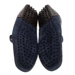 Pre Owned حذاء لوفرز تودز فور فيراري سويدي بني/أزرق كحلي سليب أون لوفرز مقاس 44.5