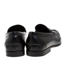 مملوكة مسبقًا Tod's Black Leather Penny Slip On Loafers Size 45