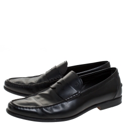 مملوكة مسبقًا Tod's Black Leather Penny Slip On Loafers Size 45
