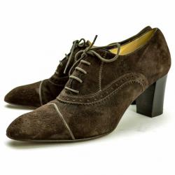 Pre Owned Tod's Brown Suede Brogue Oxford Shoes Size 39