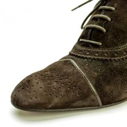 Pre Owned Tod's Brown Suede Brogue Oxford Shoes Size 39