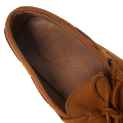 Pre Owned Tod's Tan Suede Bow Detail Driving Loafers Size 44