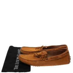 Pre Owned Tod's Tan Suede Bow Detail Driving Loafers Size 44