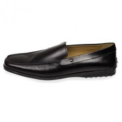 Pre Owned Tod's Black Leather Loafers Size 46