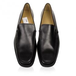 Pre Owned Tod's Black Leather Loafers Size 46