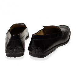Pre Owned Tod's Black Leather Loafers Size 46