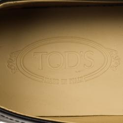 Pre Owned Tod's Black Leather Loafers Size 46