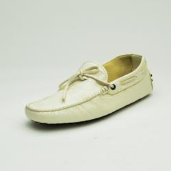 مملوكة مسبقًا Tod's Cream Patent Gommino Driving Leather Loafers Size 37