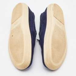 Pre Owned Tod's Blue Nubuck Slip On Loafers Size 44.5