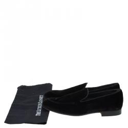 Pre Owned Tod's Dark Brown Velvet Loafers Size 41.5