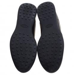 Pre Owned Tod's Black Leather High Top Lace Up Sneakers Size 43