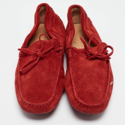Tod's Red Suede Slip On Loafers Size 39.5