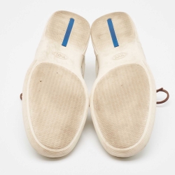 Pre Owned Tod's Grey Canvas and Suede Low Top Sneakers Size 42