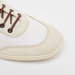 Pre Owned Tod's Grey Canvas and Suede Low Top Sneakers Size 42