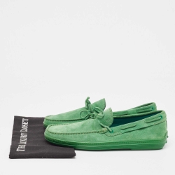 مملوكة مسبقًا Tod's Green Suede Slip On Loafers Size 43