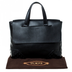 Tod's Black Leather Envelope Bag
