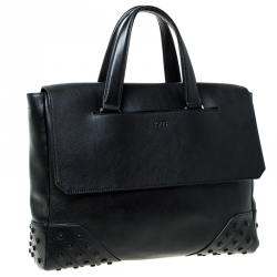 Tod's Black Leather Envelope Bag