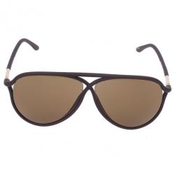 مملوكة مسبقًا Tom Ford Brown Cross Detail Maximillion Men Aviators