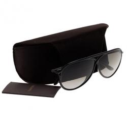 Pre Owned Tom Ford Black Cross Detail Maximillion Mens Aviators