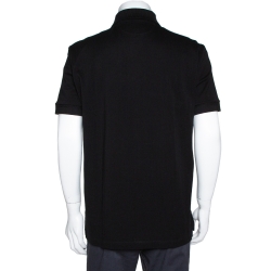 Pre Owned Tom Ford Black Cotton Pique Short Sleeve Polo T-Shirt 3XL