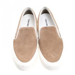 Tom Ford Beige Suede Cambridge Slip-on Sneakers Size 43
